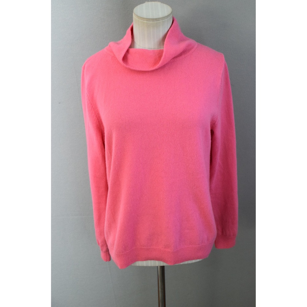 WoolOvers Sweater Medium Pink Merino Cashmere Cowl Neck Knit Pullover Womens